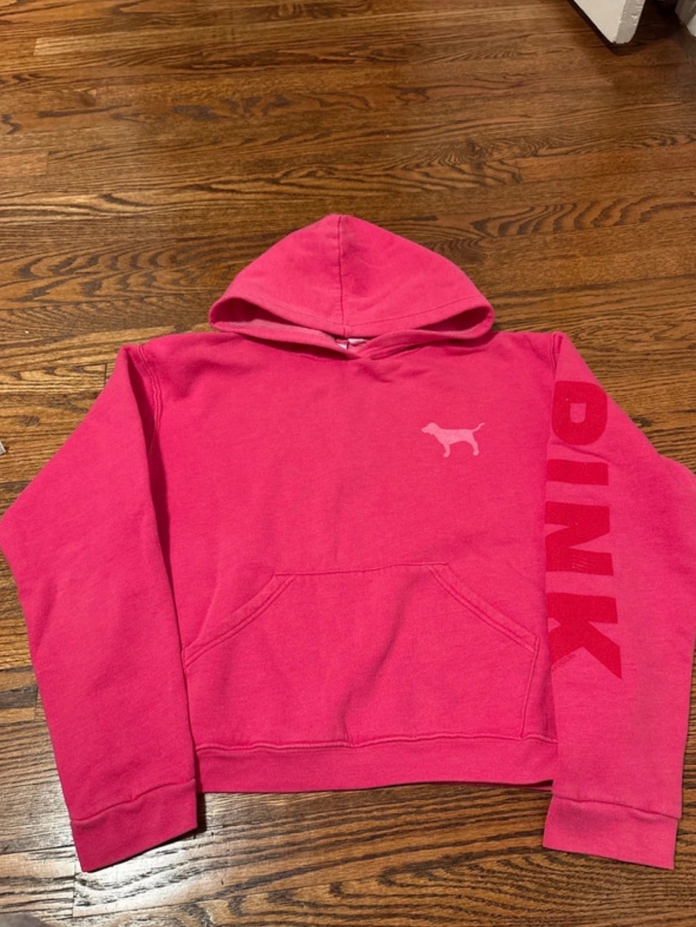 PINK Victoria's Secret Bright Pink Logo Hoodie